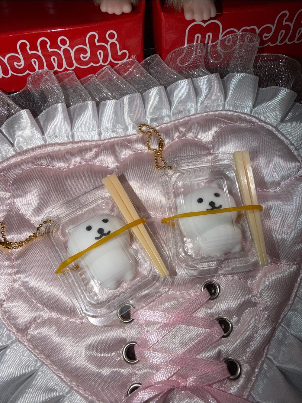 🤍🐻❄️squishy bear in the lunchbox keychains🐻❄️🤍